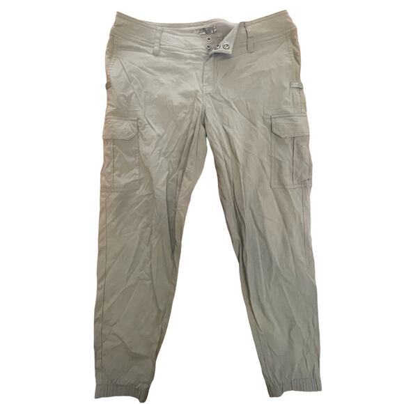 Prana Pants - Prana Capri Pants Adult 2 Green Nylon Cargo Hiking Drawstrings Stretch Womens